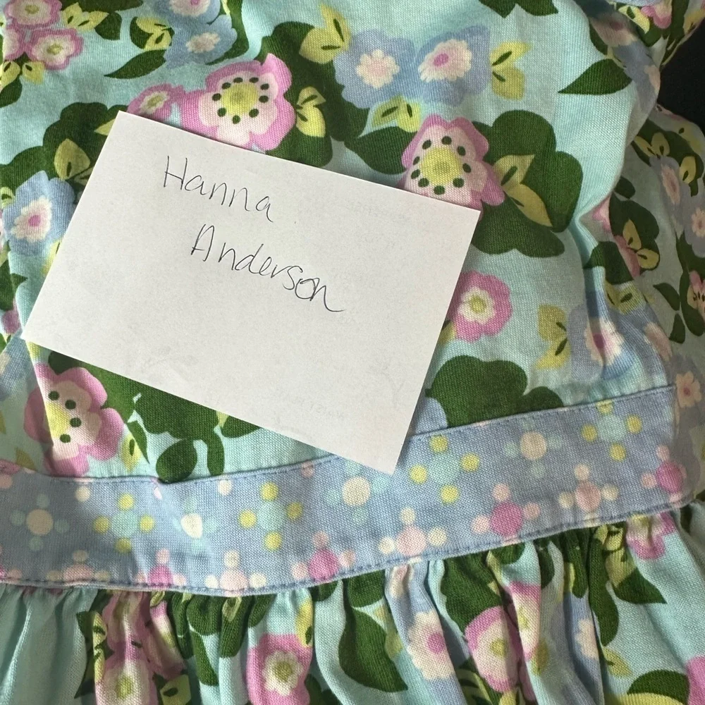 HANNA ANDERSSON Pastel floral girl's cotton cottagecore adorable cute dress 6-7